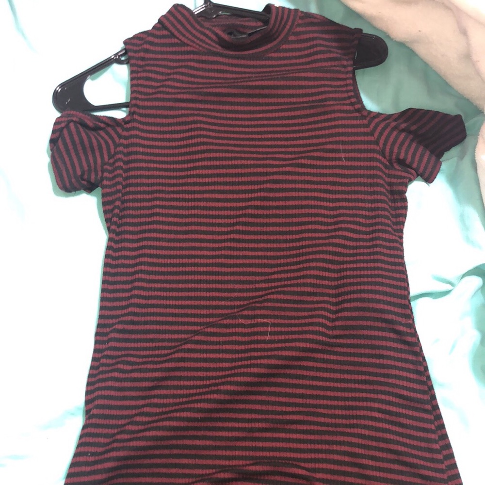 Rue21 sweater with hoodie, and Rue21 striped dress